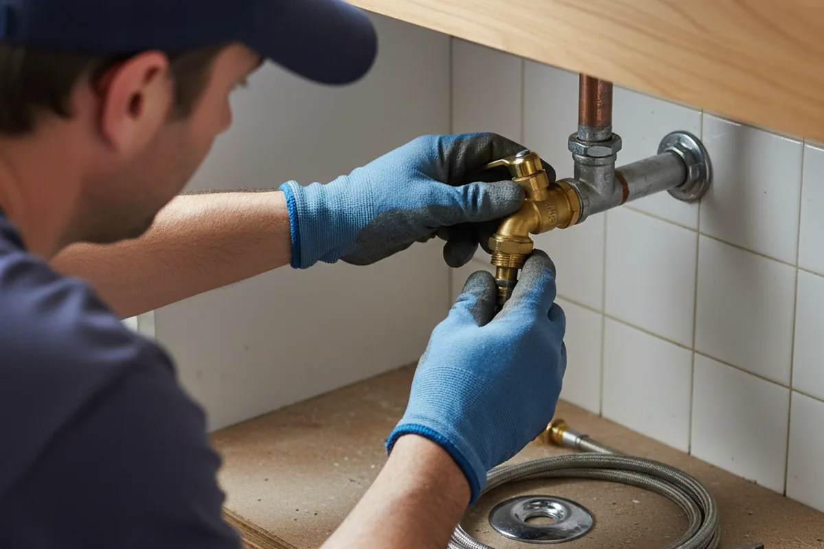Shutoff valve and fitting work during Faucet and Fixture Repair in Jarrettsville
